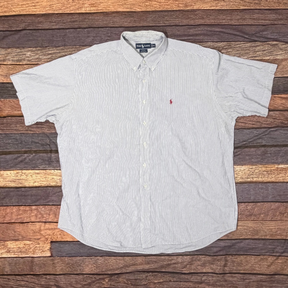 Polo Ralph Lauren Blake Striped Seersucker Mens Short Sleeve Preppy Shirt